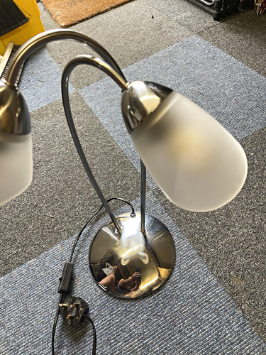 Chrome twin head table - head, lamp