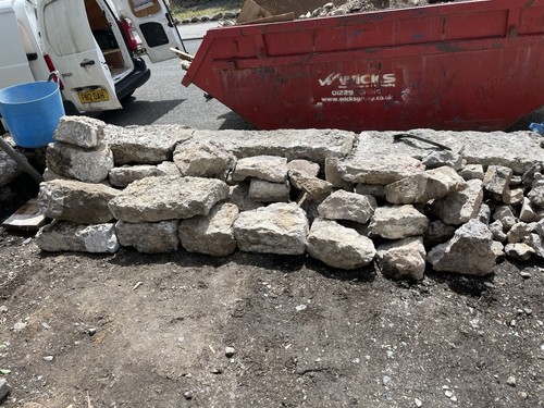 Limestone stone walling - stone,