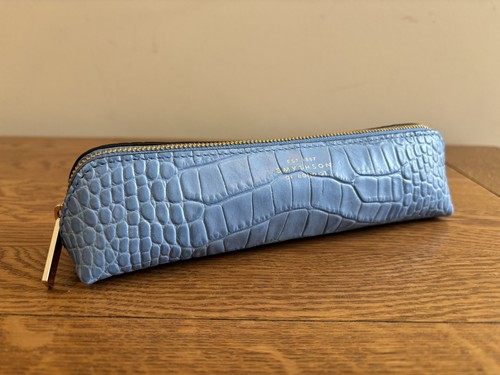 Smythson blue croc effect - croc,