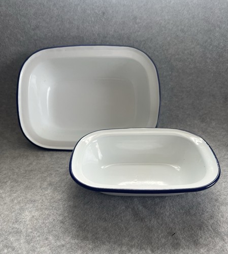 Vintage retro pair enamel - pair,