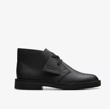 Clarks Originals Older Boys Black Leather Desert Boots UK Size 5.5 G EU 39