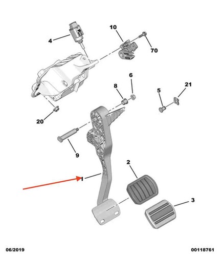 Peugeot 2008 brake - peugeot, pedal
