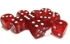 100 x LARGE Six Sided RED Dice 19mm Craps - FREE SHIPPING