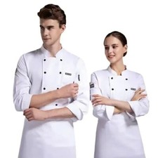 Chefs Unisex Professional Canteen Kitchen Uniform Long-Sleeved Breathable Mesh