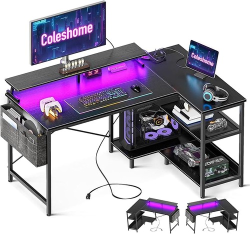 Coleshome shaped gaming desk - l,
