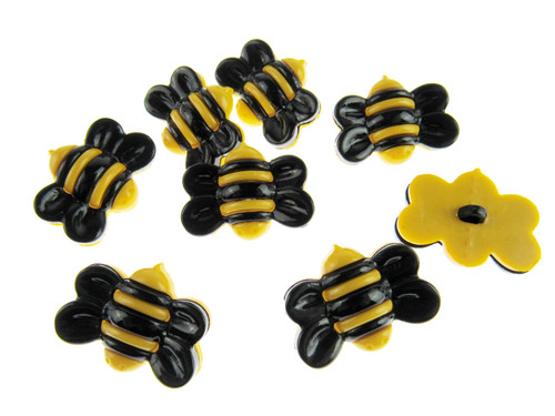 Bumble bee buttons black - buttons, wing