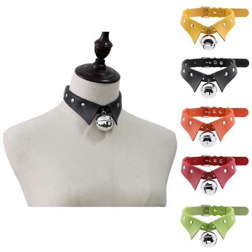 Gothic punk bell choker - gothic, pu