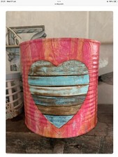 Decoupaged Driftwood Heart Nautical Design Recycled Tin