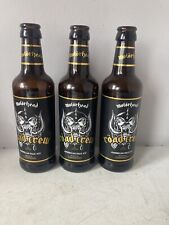 3x Empty Motorhead Beer bottles Heavy Metal Lemmy, Road Crew Glass