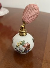 Vintage Perfume Atomiser Porcelain Floral Decorations 9cm Tall