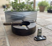 Wood Cigar Ashtray- (epoxy