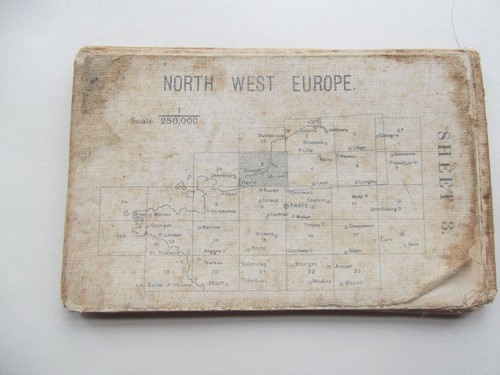 Ww1 cloth backed map north - cloth,