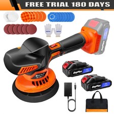 6" Cordless Car DA Polisher Dual Action Buffer Sander Polishing Tool 2 Batteries