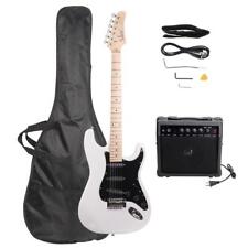 Glarry White GST Electric Guitar 3-Pickup Full Set with 20W Amp Bag Strap Kit