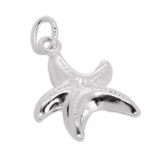 Sterling silver starfish charm - sterling,