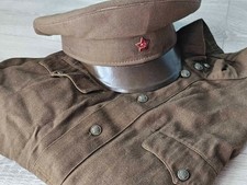 “Original WWII Soviet Linen Uniform Set – Tunic & Cap w/ Red Star – USSR”
