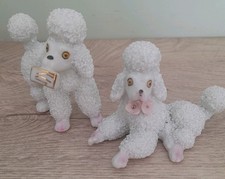 Vintage Ceramic Sugared Poodles Figurines. Set of 2