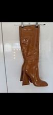 Tan brown patent - leather, retro