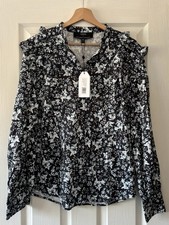 erdem x universal standard shirt top 2xs 10 12 blue floral 42 chest new
