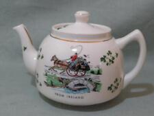Carrigaline Pottery Souvenir of Ireland Small Teapot Horse & Cart Shamrocks