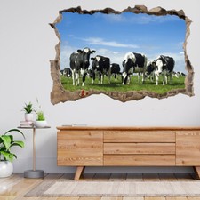 Buffalo In Field Natural 3d Smashed View Wall Sticker Poster Decal A921
