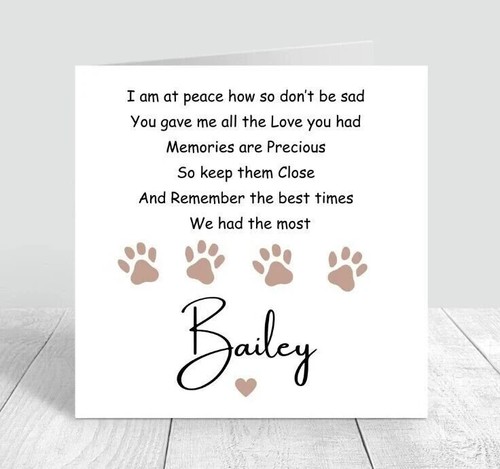 Personalised pet bereavement - pet,