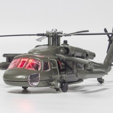 11" Black Hawk Helicopter Diecast Model Toy Kids Sound&Light Collectible Toy