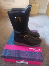 Moshulu Boots Size 4, Ladies Black Leather Nightjar, Good Condition