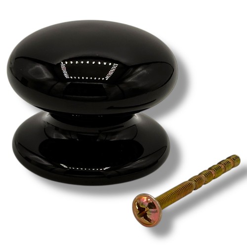 Black ceramic knobs 50mm door - ceramic,