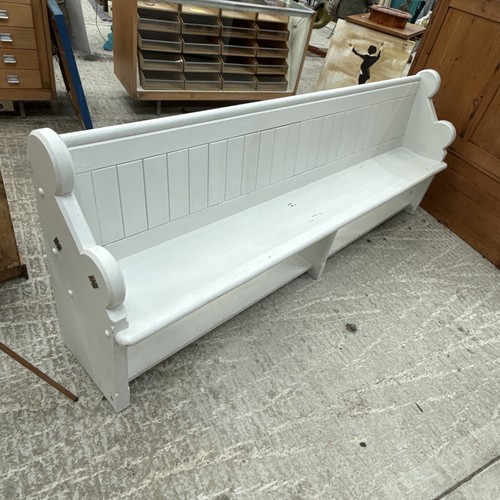 Antique church pew bench - church,