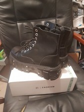 Mens Goth Style Boots UK Size 10.5 Eu Size 46 Black Lace Up