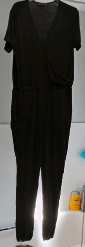 Black jersey jumpsuit - black,