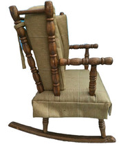 Wooden Children's Rocking Chair – Spindle Back – Upholstered Cushion