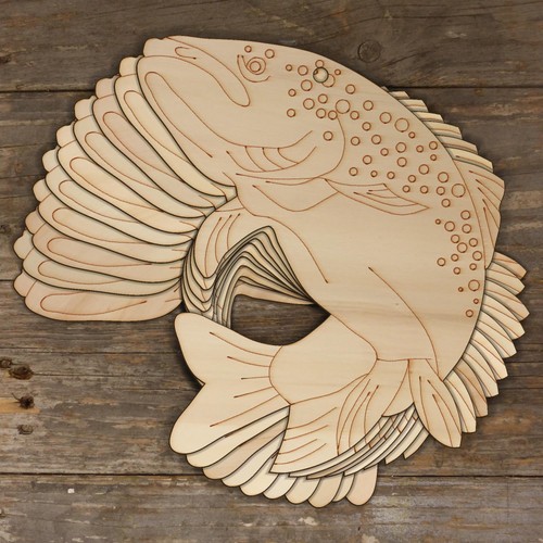 10x wooden trout swimming - 10x,