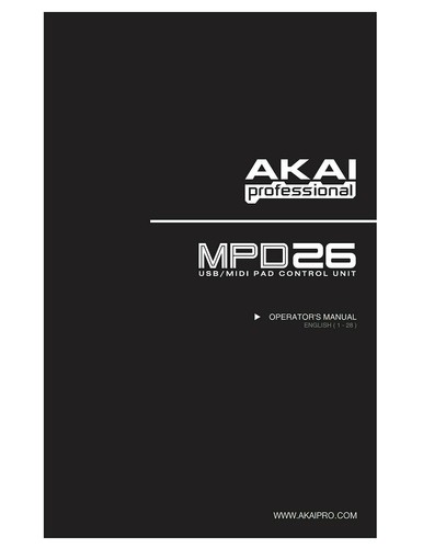 Akai mpd26 owners - akai, instruction