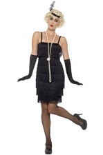 Next 1920's Great Gatsby Black Flapper Cocktail Dress Size 12 Chest 32"