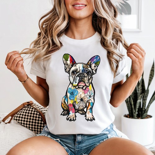 Colourful french bulldog - colourful,