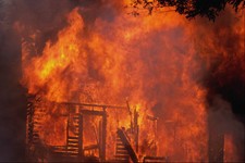 699099 House Fire In Wind Alabama A4 Photo Texture Print