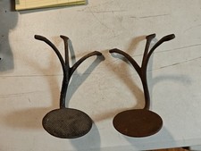 Vintage Cast Iron Buggy Horse Carriage Wagon Oval Foot Step Set Of 2