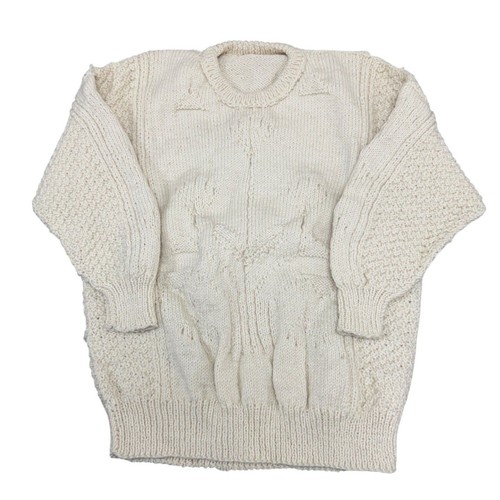 Handmade wool aran knit jumper - handmade,