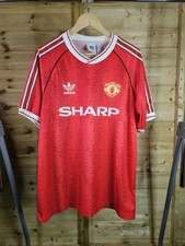 Rare Authentic Adidas Reissue Manchester United 1990/1992 Home Shirt LARGE VGC