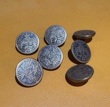 7 PCS 20mm Blazer Button Set Sewing Vintage Uniform Engraved Metal Eagle Crest