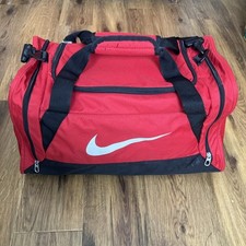 Nike Brasilia Medium Holdall Gym Training Travel Flight Shoulder Bag Red Good
