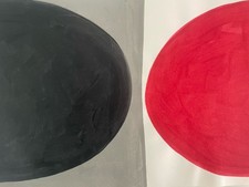 Terry Frost Original Painting Signed Art Grey Red Black Curve Interior Home C66