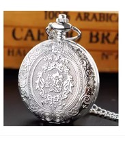 Vintage quartz silver pocket - silver,