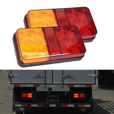 2x 12V 10 LED Rear Tail Lights Indicator Stop Lamp Trailer Caravan Van Truck Car