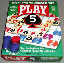 Play 5 Poker Crossword Puzzle Board Game Yanagita Strategy 2010 COMPLETE RETRO
