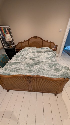 Vintage french walnut bergere - french,
