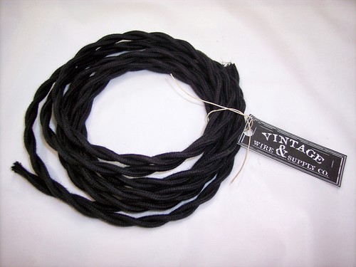 Black cotton twisted wire - black,