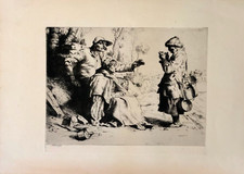 1882 WILLIAM STRANG ART ORIGINAL ETCHING "TINKERS" THE PORTFOLIO